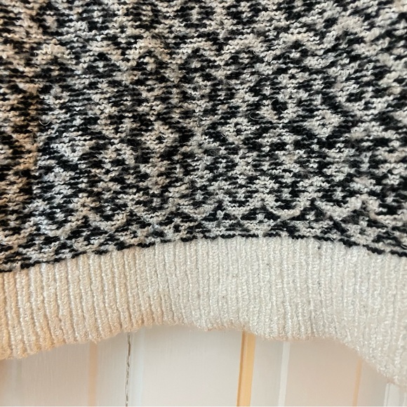 a.n.a black and white mock neck knit sweater with blue stripe - Picture 3 of 4